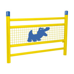 Barrière « spéciale école » Linéa Procity, Bicolore avec Croco - Scellement direct - Jaune signalisation/Bleu gentiane
