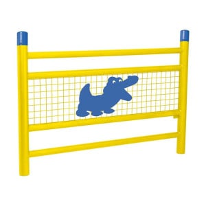 Barrière « spéciale école » Linéa Procity, Bicolore avec Croco - Scellement direct - Jaune signalisation/Bleu gentiane