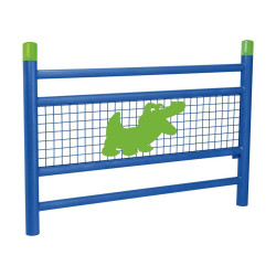 Barrière « spéciale école » Linéa Procity, Bicolore avec Croco - Scellement direct - Bleu gentiane/Vert jaune