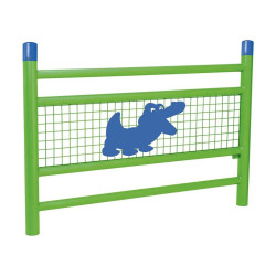 Barrière « spéciale école » Linéa Procity, Bicolore avec Croco - Scellement direct - Vert jaune/Bleu gentiane