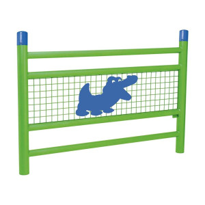 Barrière « spéciale école » Linéa Procity, Bicolore avec Croco - Scellement direct - Vert jaune/Bleu gentiane