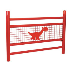 Barrière « spéciale école » Linéa Procity, Bicolore avec Dino - Scellement direct - Rouge signalisation