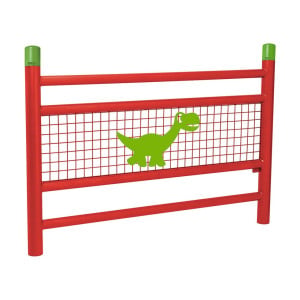 Barrière « spéciale école » Linéa Procity, Bicolore avec Dino - Scellement direct - Rouge signalisation/Vert jaune