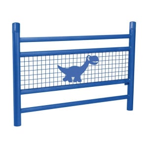 Barrière « spéciale école » Linéa Procity, Bicolore avec Dino - Scellement direct - Bleu gentiane