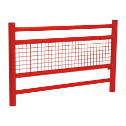 Barrière Linea Procity, pommeau Inox brossé, L1572 x 1000 mm - Scellement direct - Rouge signalisation