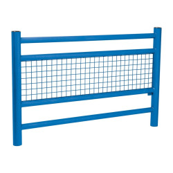 Barrière Linea Procity, pommeau Inox brossé, L1572 x 1000 mm - Scellement direct - Bleu gentiane