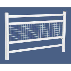 Barrière Linea Procity, pommeau Inox brossé, L1572 x 1000 mm - Scellement direct - Blanc pur