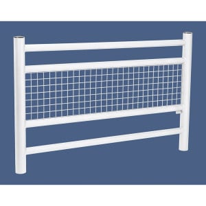Barrière Linea Procity, pommeau Inox brossé, L1572 x 1000 mm - Scellement direct - Blanc pur