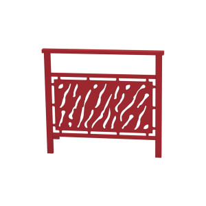 Barrière main courante Venise Procity, cadre tôle découpée, L 1000 x 900 mm - Scellement direct - Rouge pourpre