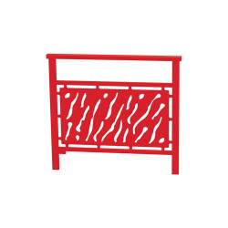 Barrière main courante Venise Procity, cadre tôle découpée, L 1000 x 900 mm - Scellement direct - Rouge signalisation