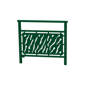 Barrière main courante Venise Procity, cadre tôle découpée, L 1000 x 900 mm - Scellement direct - Vert mousse