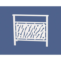 Barrière main courante Venise Procity, cadre tôle découpée, L 1000 x 900 mm - Scellement direct - Blanc pur