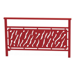 Barrière main courante Venise Procity, cadre tôle découpée, L 1500 x 900 mm - Scellement direct - Rouge pourpre