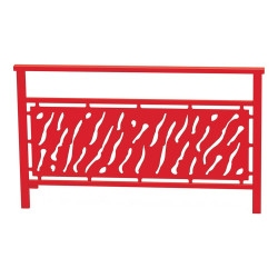 Barrière main courante Venise Procity, cadre tôle découpée, L 1500 x 900 mm - Scellement direct - Rouge signalisation