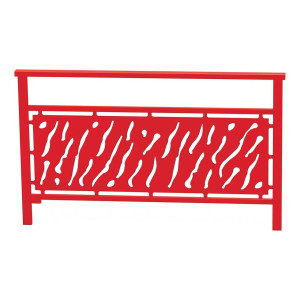 Barrière main courante Venise Procity, cadre tôle découpée, L 1500 x 900 mm - Scellement direct - Rouge signalisation