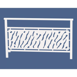 Barrière main courante Venise Procity, cadre tôle découpée, L 1500 x 900 mm - Scellement direct - Blanc pur
