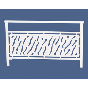 Barrière main courante Venise Procity, cadre tôle découpée, L 1500 x 900 mm - Scellement direct - Blanc pur