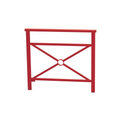 Barrière main courante Venise Procity, cadre simple croix, L 1000 x 900 mm - Scellement direct - Rouge pourpre