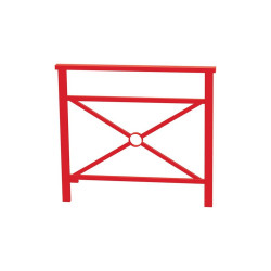 Barrière main courante Venise Procity, cadre simple croix, L 1000 x 900 mm - Scellement direct - Rouge signalisation