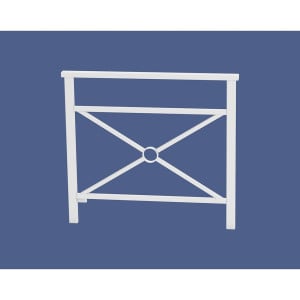 Barrière main courante Venise Procity, cadre simple croix, L 1000 x 900 mm - Scellement direct - Blanc pur