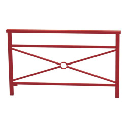 Barrière main courante Venise Procity, cadre simple croix, L 1500 x 900 mm - Scellement direct - Rouge pourpre