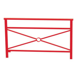 Barrière main courante Venise Procity, cadre simple croix, L 1500 x 900 mm - Scellement direct - Rouge signalisation