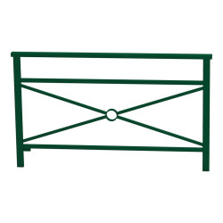 Barrière main courante Venise Procity, cadre simple croix, L 1500 x 900 mm - Scellement direct - Vert mousse