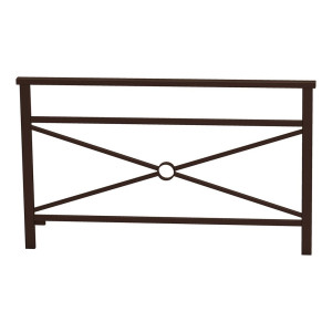 Barrière main courante Venise Procity, cadre simple croix, L 1500 x 900 mm - Scellement direct - Brun chocolat