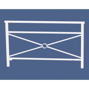 Barrière main courante Venise Procity, cadre simple croix, L 1500 x 900 mm - Scellement direct - Blanc pur