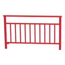 Barrière main courante Venise Procity, cadre barreaux, L 1500 x 900 mm - Scellement direct - Rouge signalisation