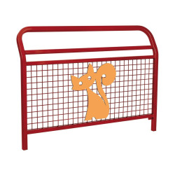 Barrière "Spéciale Ecole" Conviviale" Procity, animation Chat, L 1500 x 1100 mm - Scellement direct - Rouge pourpre