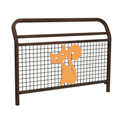 Barrière "Spéciale Ecole" Conviviale" Procity, animation Chat, L 1500 x 1100 mm - Scellement direct - Brun chocolat