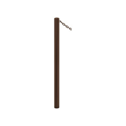 Potelet Carrefour Procity, peint/zinc à chaînes, Ø 60 mm, 1 anneau, haut. hors sol 1100 mm - Brun chocolat