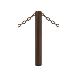 Potelet Province Inox brossé Procity, Ø 114 mm, peint/zinc, 2 anneaux, haut. hors sol 1000 mm - Brun chocolat