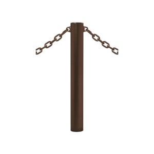 Potelet Province Inox brossé Procity, Ø 114 mm, peint/zinc, 2 anneaux, haut. hors sol 1000 mm - Brun chocolat