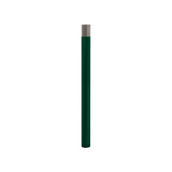 Potelet Inox brossé haute visibilité Procity, Ø 76 mm, peint/zinc, haut. hors sol 1300 mm - Vert mousse