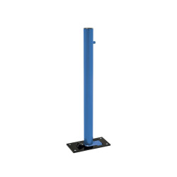 Potelet Inox brossé rabattable Solibloc Procity, Ø 76 mm, peint/galva, garde au sol 114 mm - Bleu gentiane