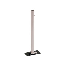 Potelet Inox brossé rabattable Solibloc Procity, Ø 76 mm, peint/galva, garde au sol 114 mm - Gris soie