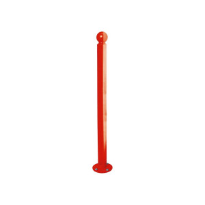Potelet Province Boule inclinable Amortichoc Procity, Ø 76 mm, peint/zinc, haut. hors sol 1102 mm - Rouge signalisation