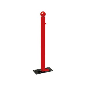 Potelet Province rabattable Solibloc Boule Procity, Ø 76 mm, garde au sol 105 mm, clé triangle 14 - Rouge signalisation