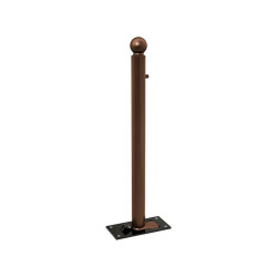 Potelet Province rabattable Solibloc Boule Procity, Ø 76 mm, garde au sol 105 mm, clé triangle 14 - Brun chocolat