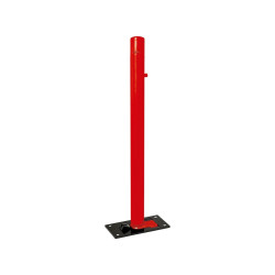 Potelet Province rabattable Solibloc Carrefour, Ø 76 mm, garde au sol 114 mm, Peint/galva - Rouge signalisation