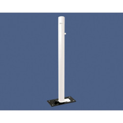 Potelet Province rabattable Solibloc Carrefour, Ø 76 mm, garde au sol 114 mm, Peint/galva - Blanc pur