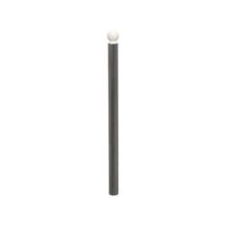 Potelet Boule haute visibilité Procity, Ø 114 mm, peint/zinc, haut. hors sol 1343 mm - Gris Procity/Blanc pur