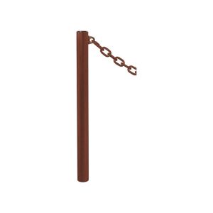 Potelet Province Inox brossé Procity, Ø 76 mm, peint/zinc, 1 anneau, haut. hors sol 1000 mm - Aspect Corten