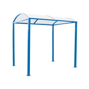 Abri vélos Voûte "M" en polycarbonate alvéolaire Procity, initial sans bardage, Fixation/platines galva -Blau gentiane
