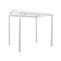 Abri vélos Voûte "M" en polycarbonate alvéolaire Procity, initial sans bardage, Fixation/platines galva - Gris soie
