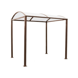 Abri vélos Voûte "M" en polycarbonate alvéolaire Procity, initial sans bardage, Fixation/platines galva - Brun chocolat