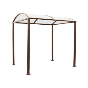 Abri vélos Voûte "M" en polycarbonate alvéolaire Procity, initial sans bardage, Fixation/platines galva - Brun chocolat