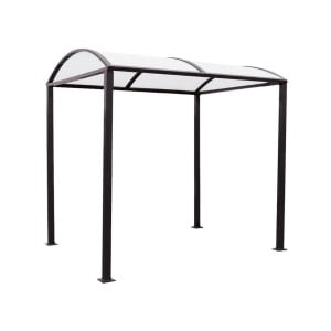Abri vélos Voûte "M" en polycarbonate alvéolaire Procity, initial sans bardage, Fixation/platines galva - Noir foncé